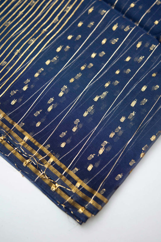 Printed Organza Dupatta - Blue