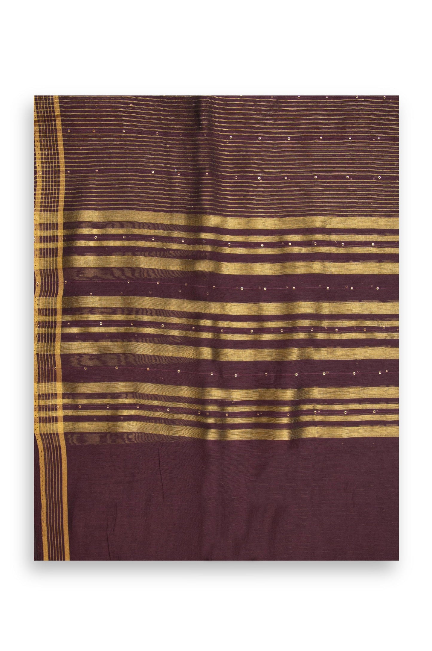 Printed Woven Zari Gold Dupatta - purple