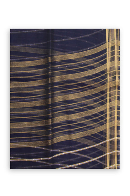 Printed Woven Zari Gold Dupatta - Copper