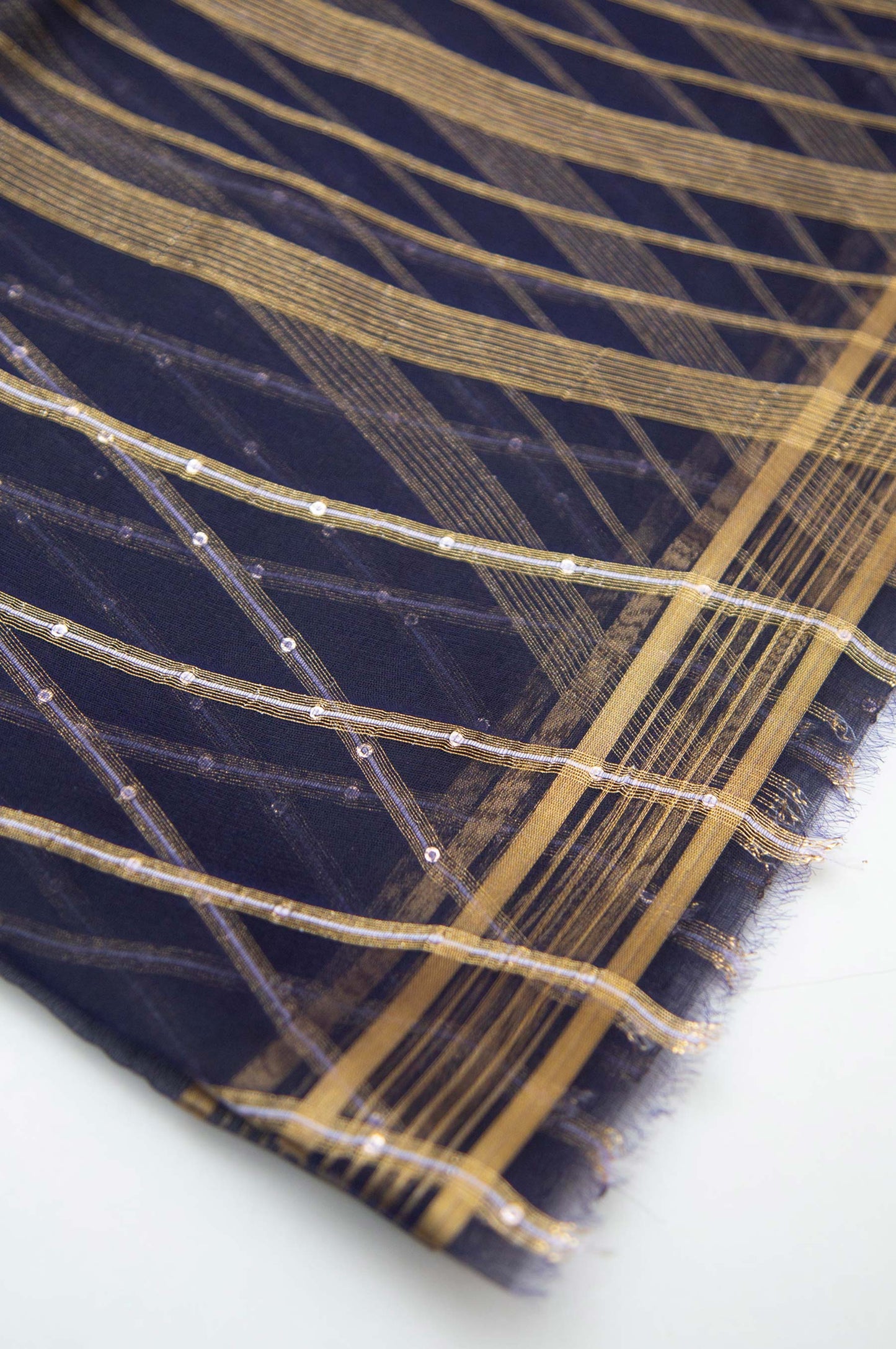 Printed Woven Zari Gold Dupatta - Copper