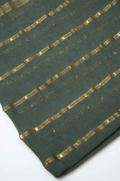 Printed Woven Zari Gold Dupatta - Maroon