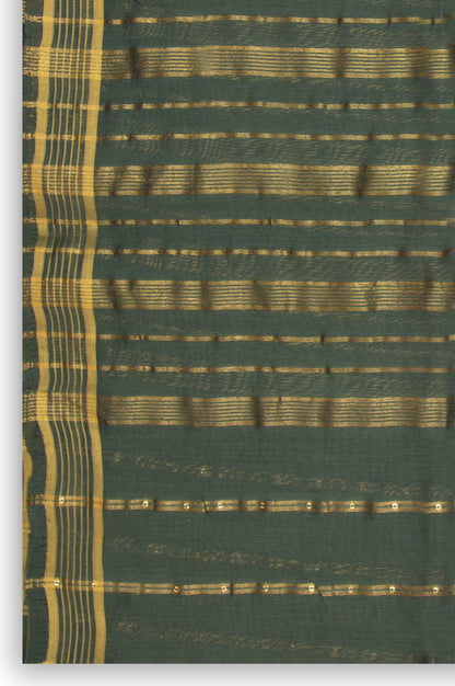 Printed Woven Zari Gold Dupatta - Maroon