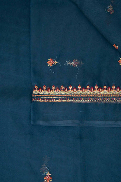 Printed Organza Dupatta - Blue