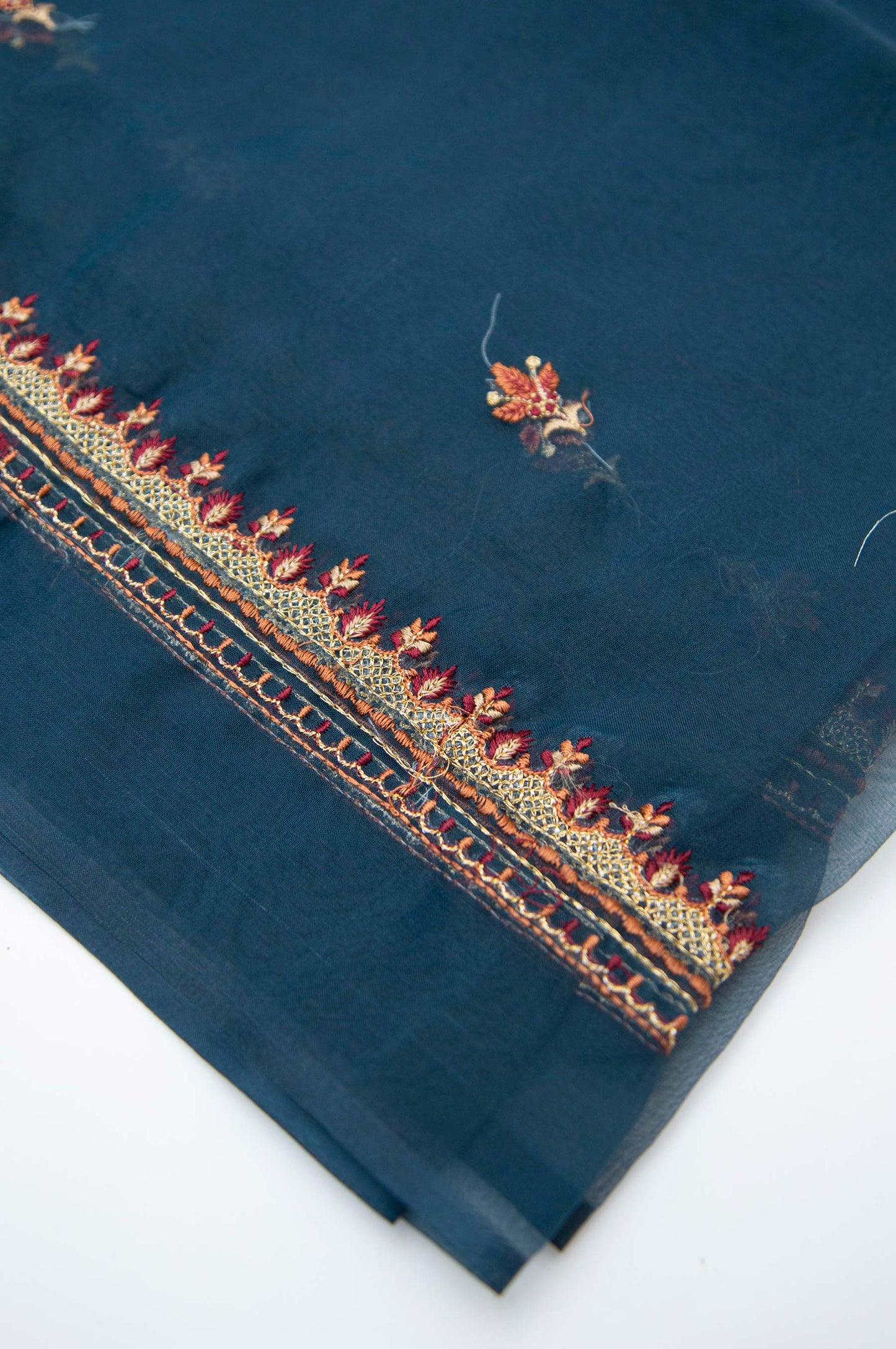 Printed Organza Dupatta - Blue