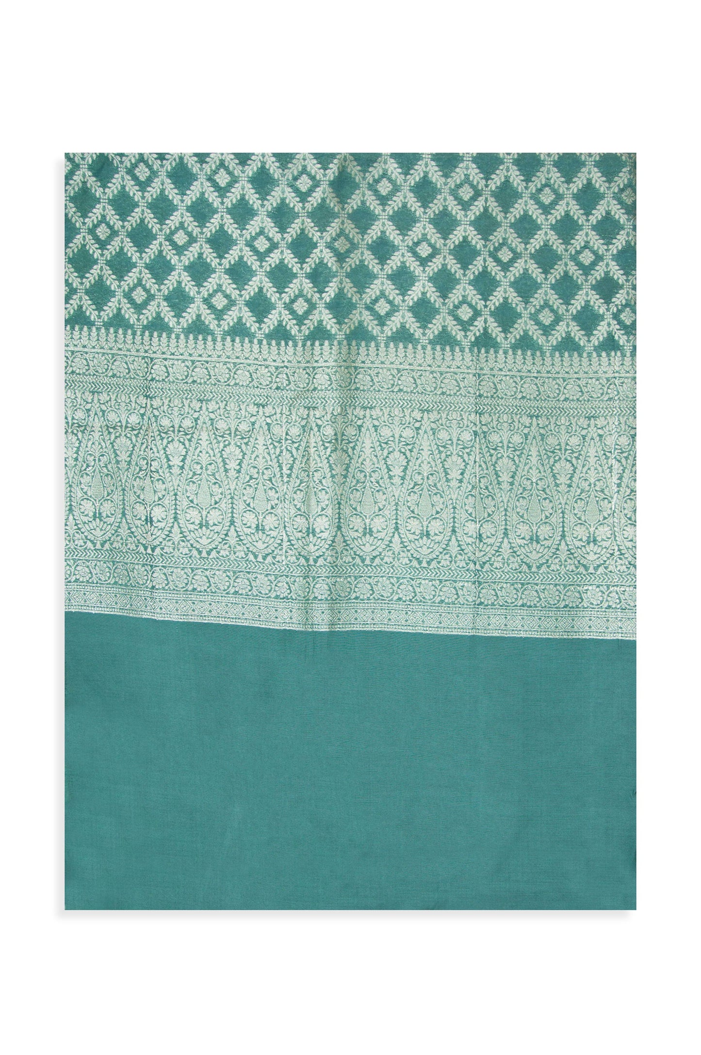 Printed Dyed Jacquard Dupatta - Green