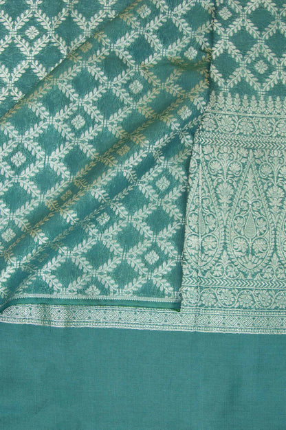 Printed Dyed Jacquard Dupatta - Green