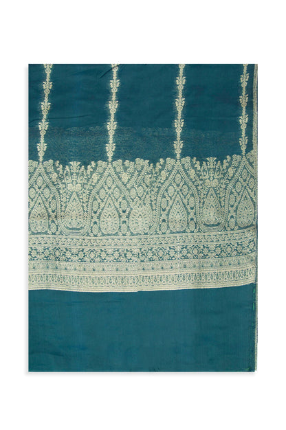 Printed Jacquard Dupatta - Green