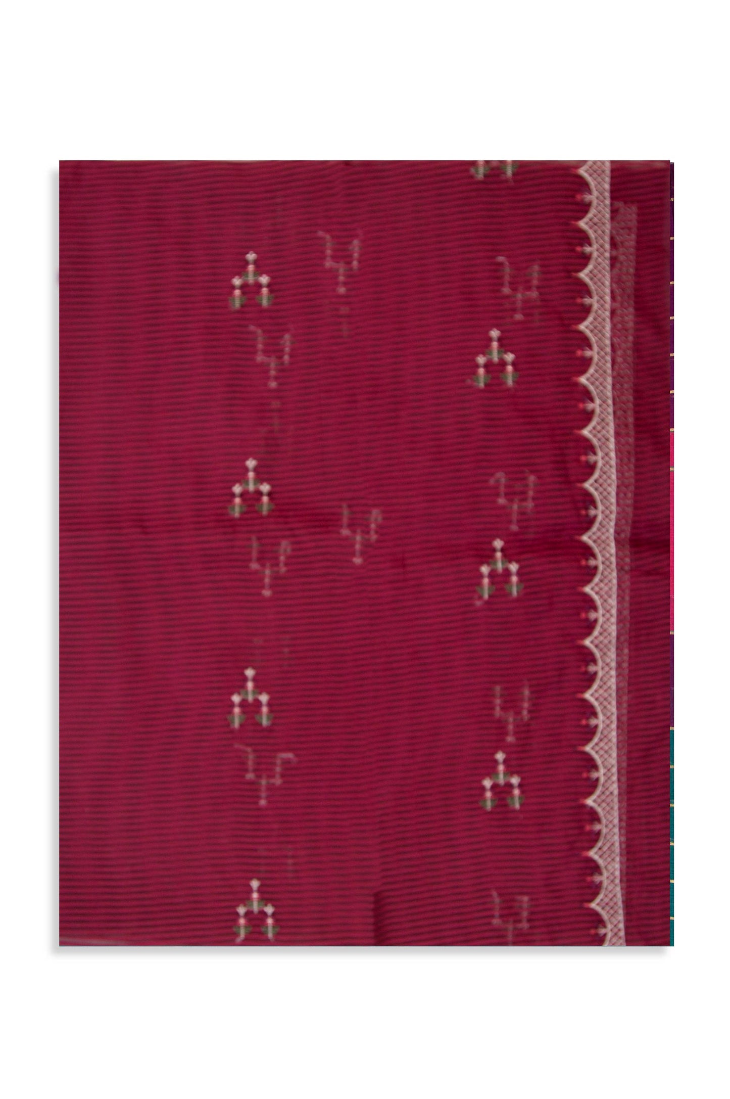 Printed Organza Dupatta - Maroon