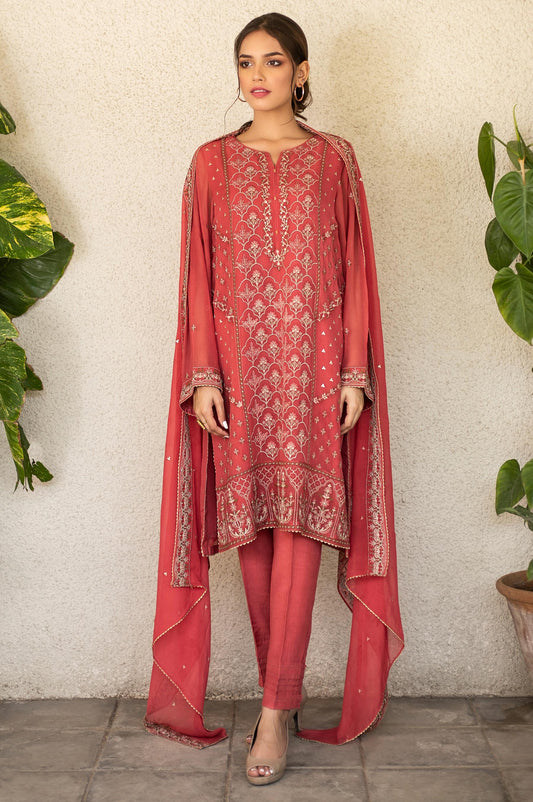 Unstitched 3 Piece Embroidered Suit