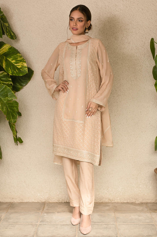 Unstitched 3 Piece Embroidered Suit