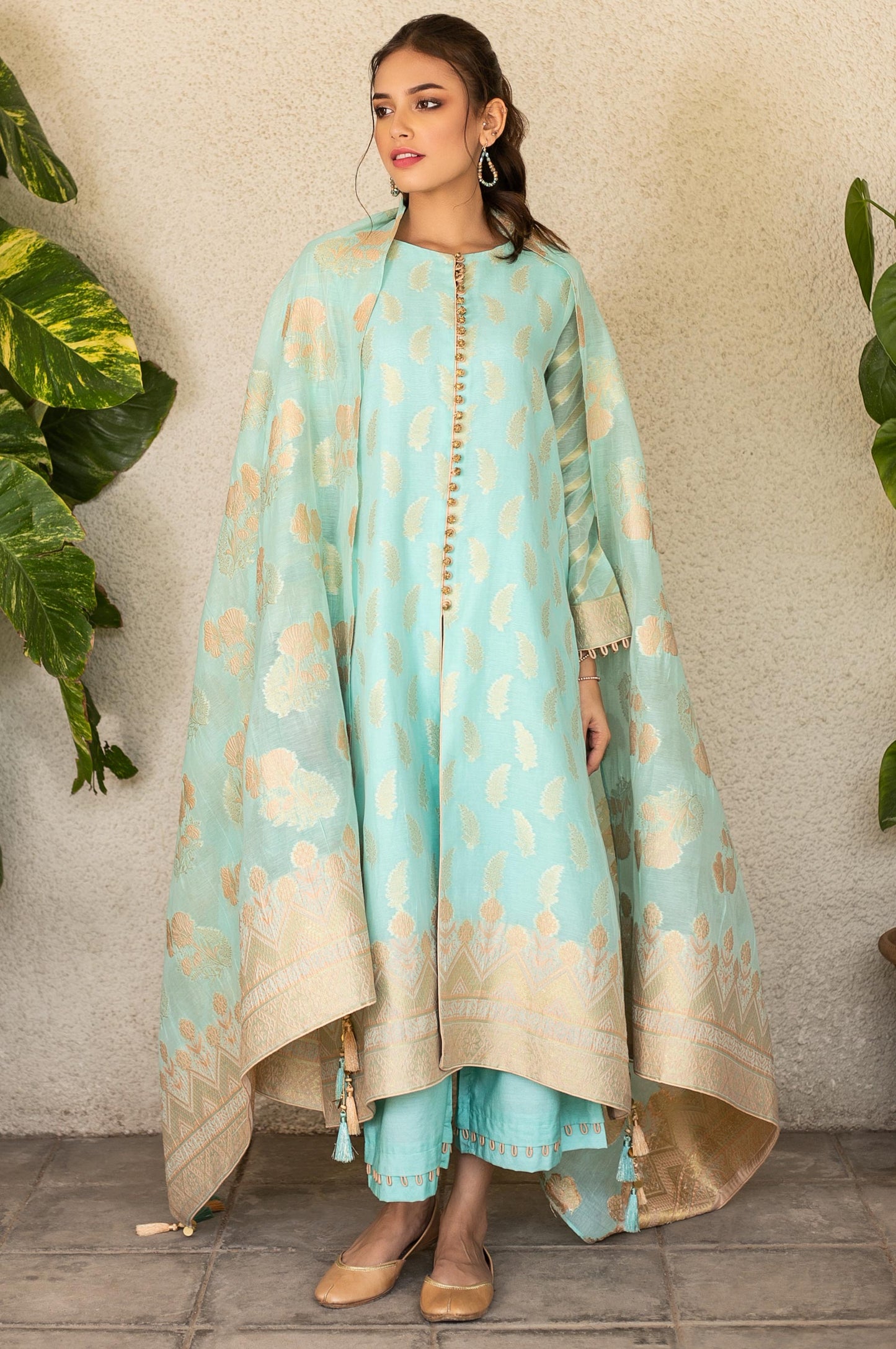 3 Piece Unstitched Suit-Fabric: Jacquard