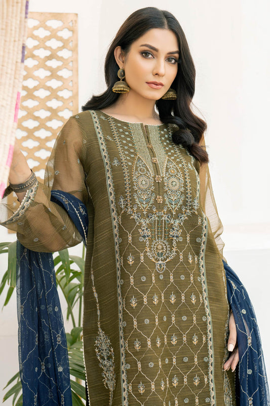 3 piece Unstitched Organza Suit