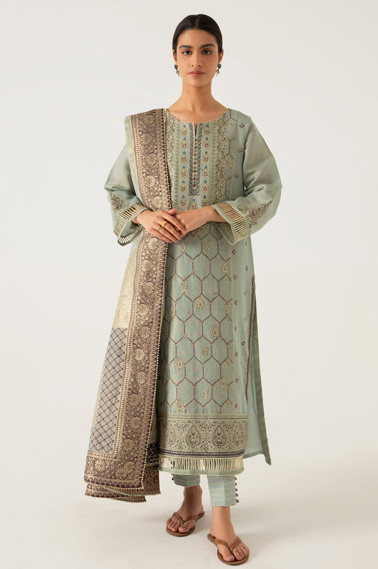 3 Pieces Unstitched Embroidered Mysuri Suit