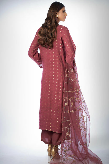3 piece Unstitched Embroidered Zari Jacquard Suit