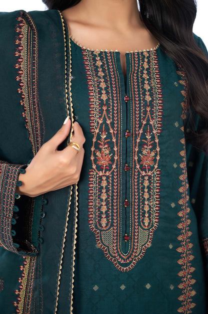 3 piece Unstitched Embroidered Zari Jacquard Suit