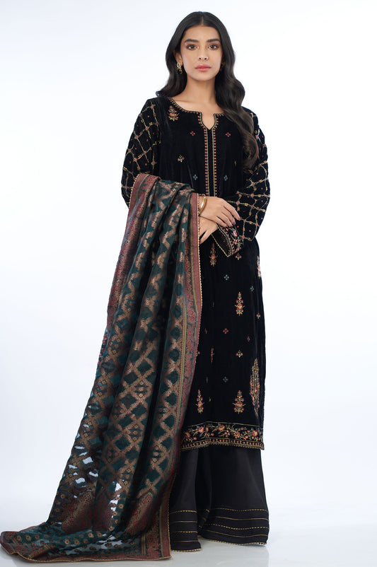 3 piece Unstitched Velvet Suit