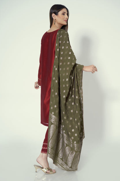 3 Piece Unstitched Embroidered Cotton Net Suit