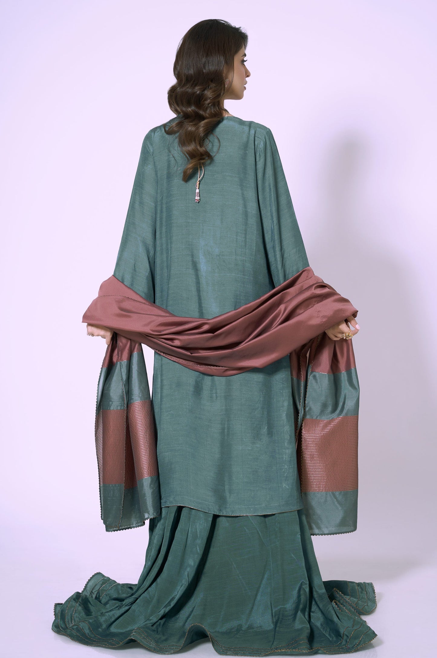 3 Piece Unstitched Embroidered Raw Silk Suit