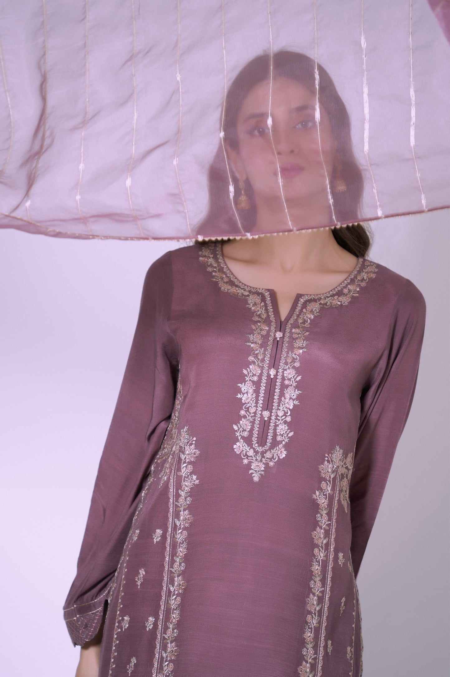 3 Piece Unstitched Embroidered Raw silk Suit