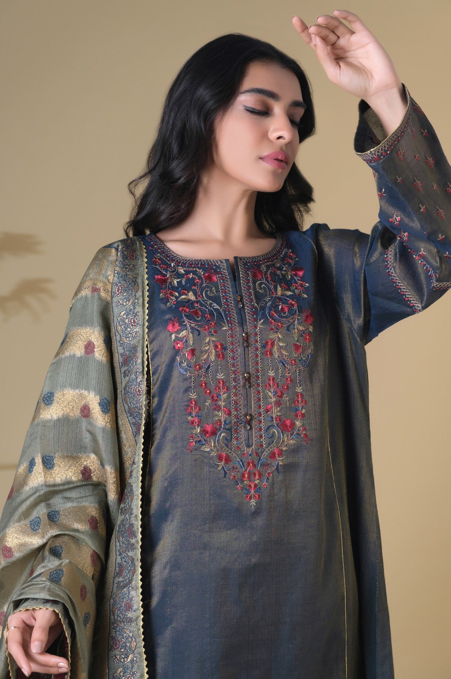 3 Piece Unstitched Embroidered Mysuri Suit