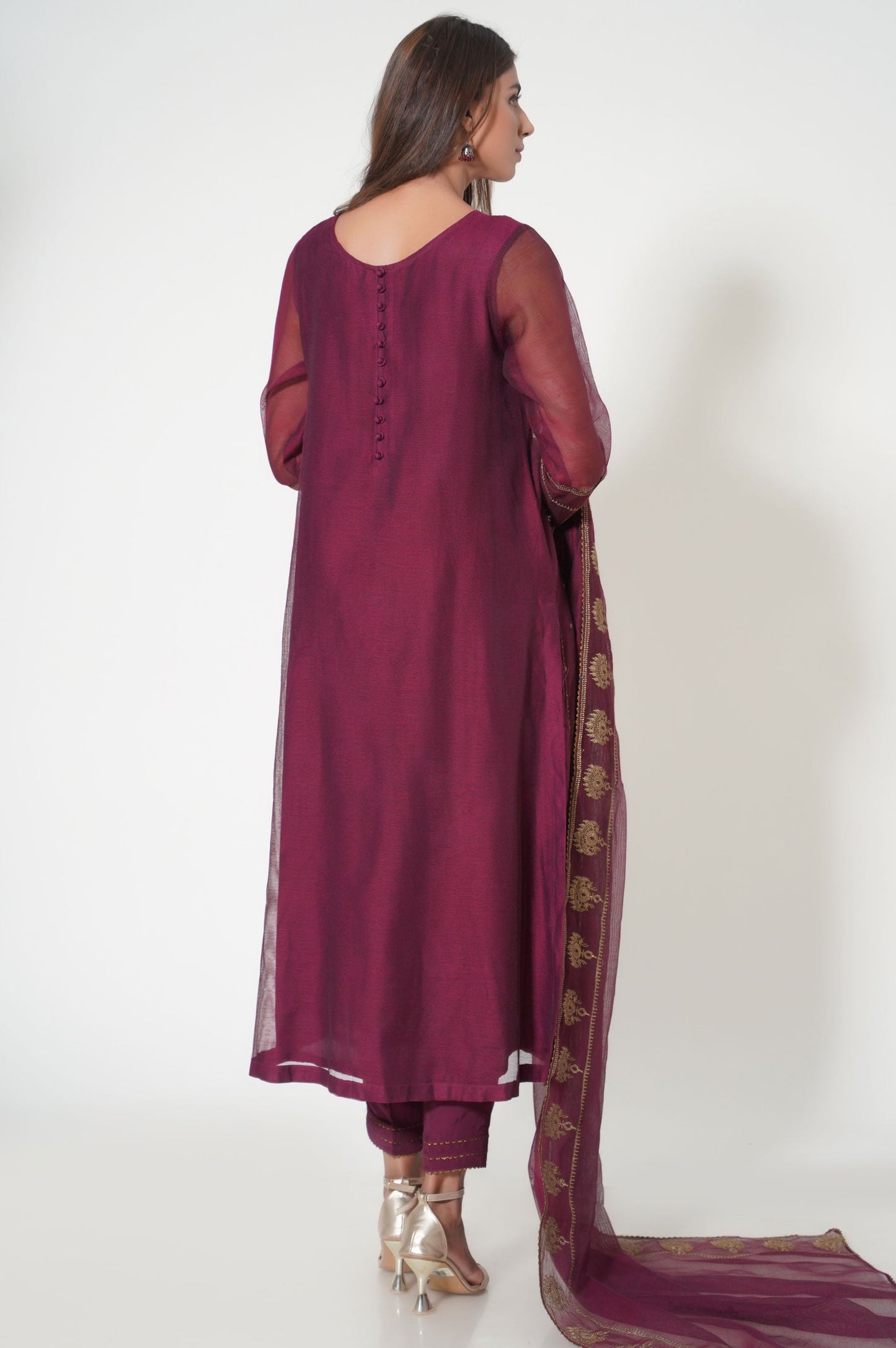 Unstitched 3 Piece Embroidered Khaddi Net Suit