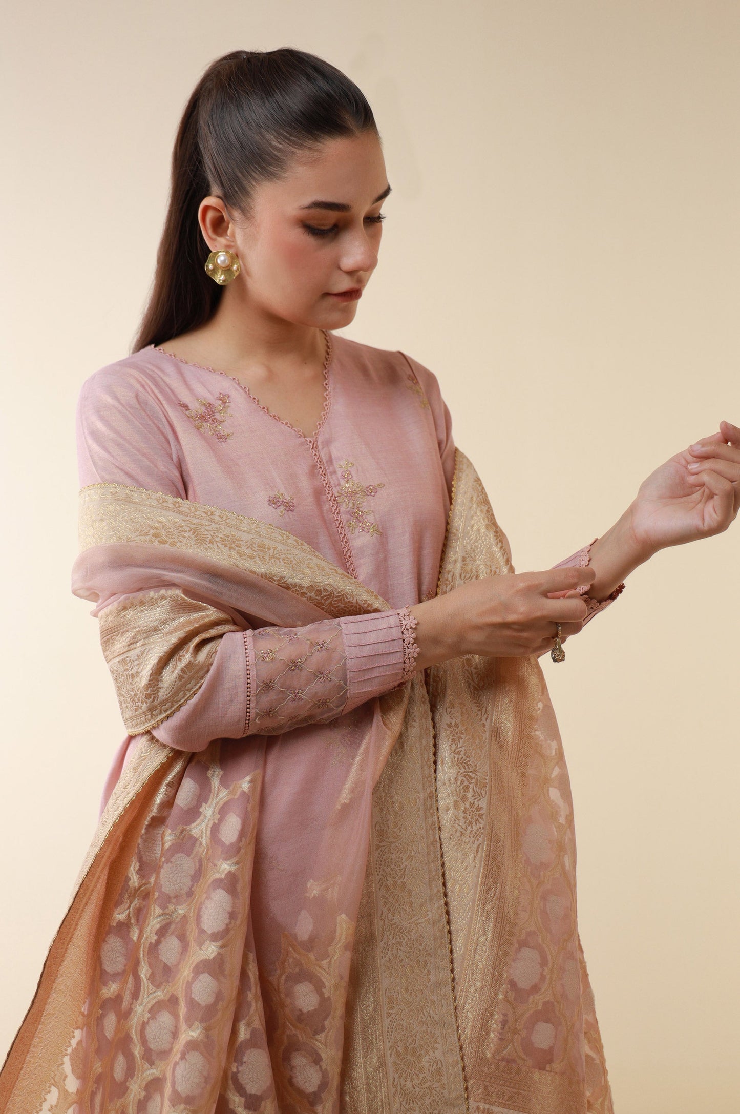 Unstitched 3 Piece Embroidered Cotton Mysuri Suit
