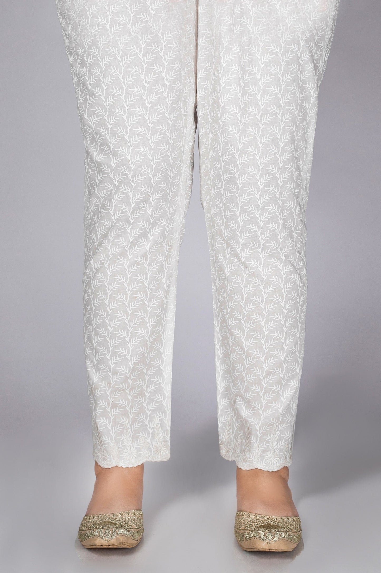 Embroidered Cigarette Pants