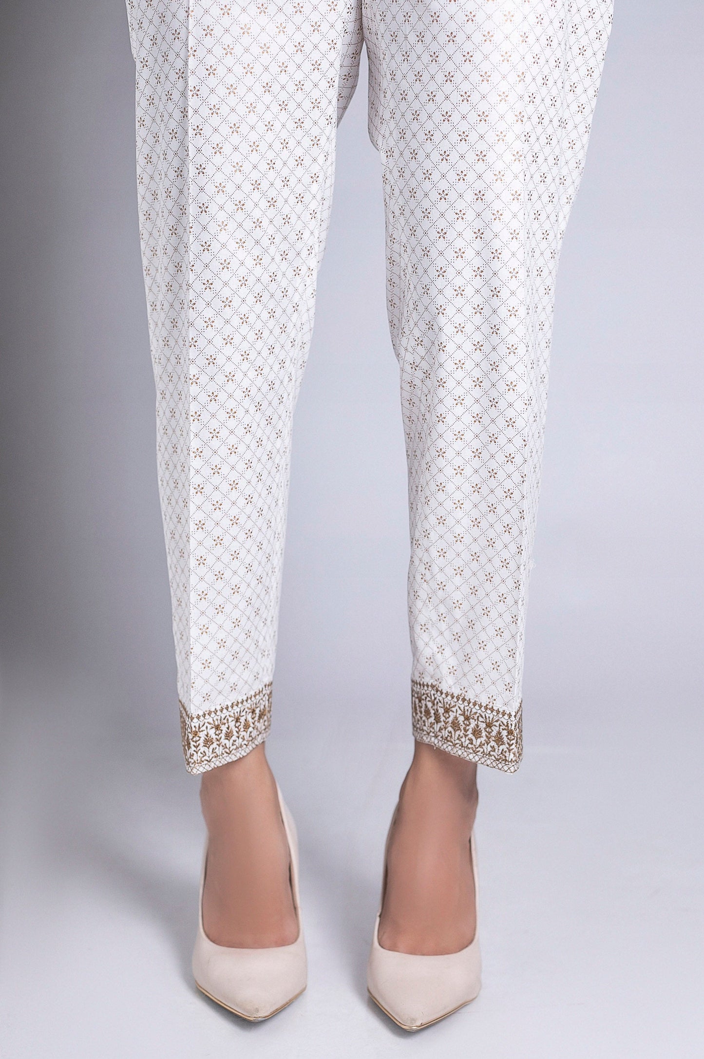 Embroidered Cigarette Pant - Copper Paste