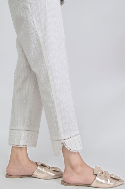 Cambric Cigarette Pants - White Paste