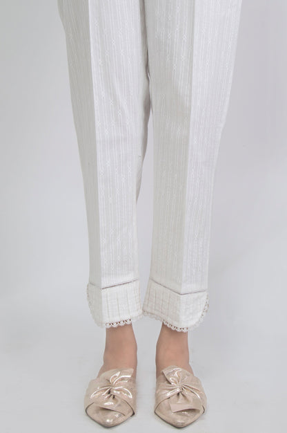 Cambric Cigarette Pants - White Paste