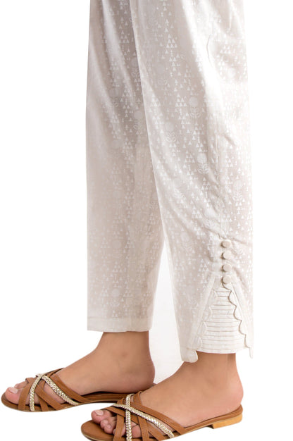 Embellished Cigarette Pants - White Paste/White