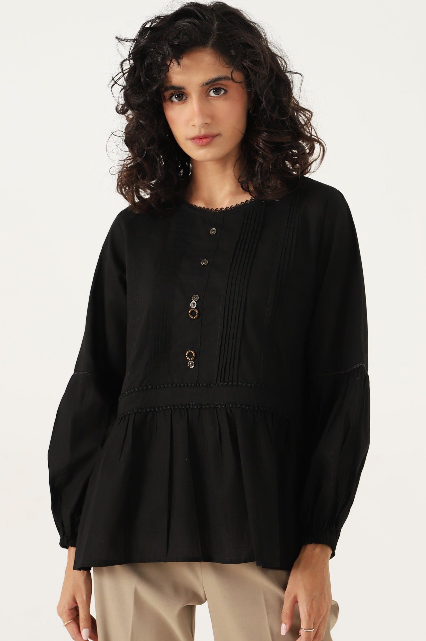 Stitched 1 Piece Cambric Top