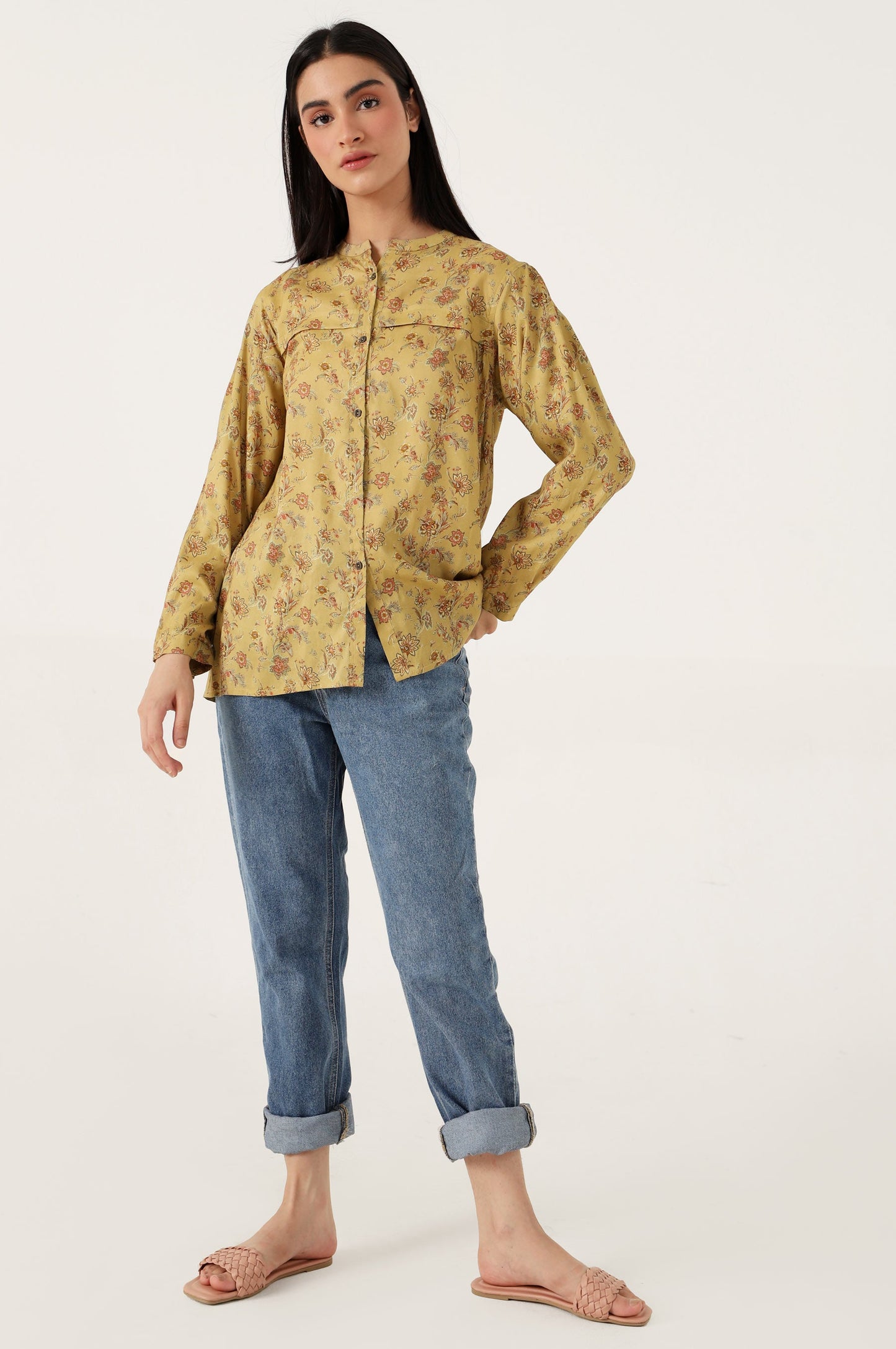 Stitched 1 Piece Tencel Printed Top