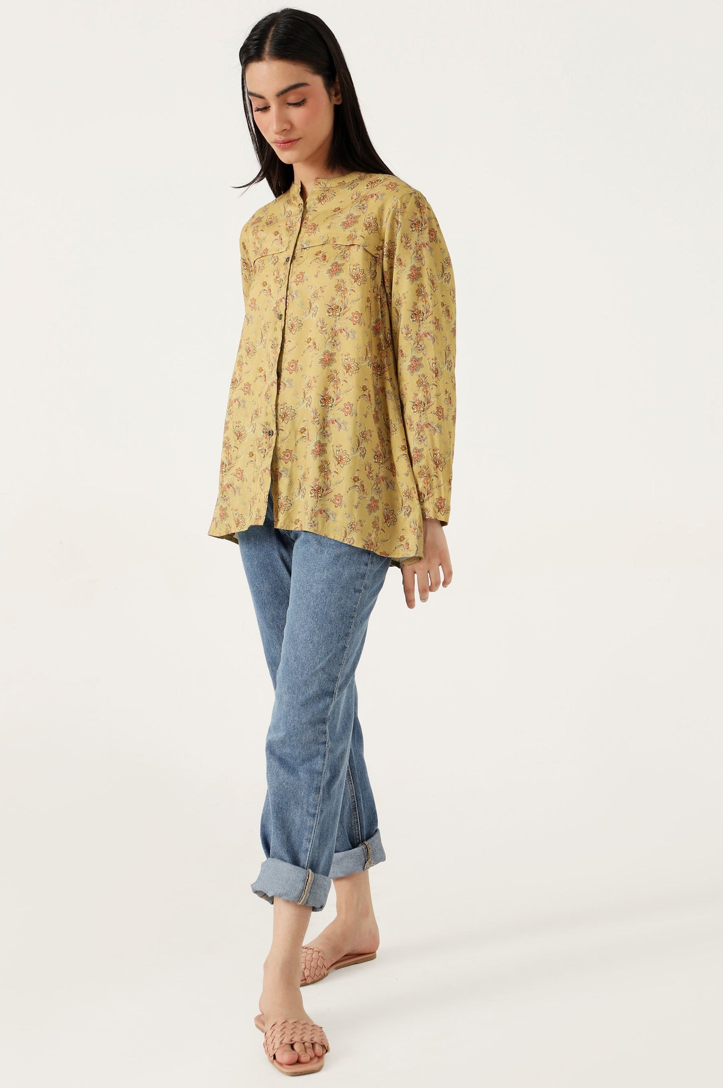 Stitched 1 Piece Tencel Printed Top