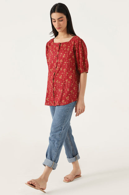 Stitched 1 Piece Tencel Printed Top