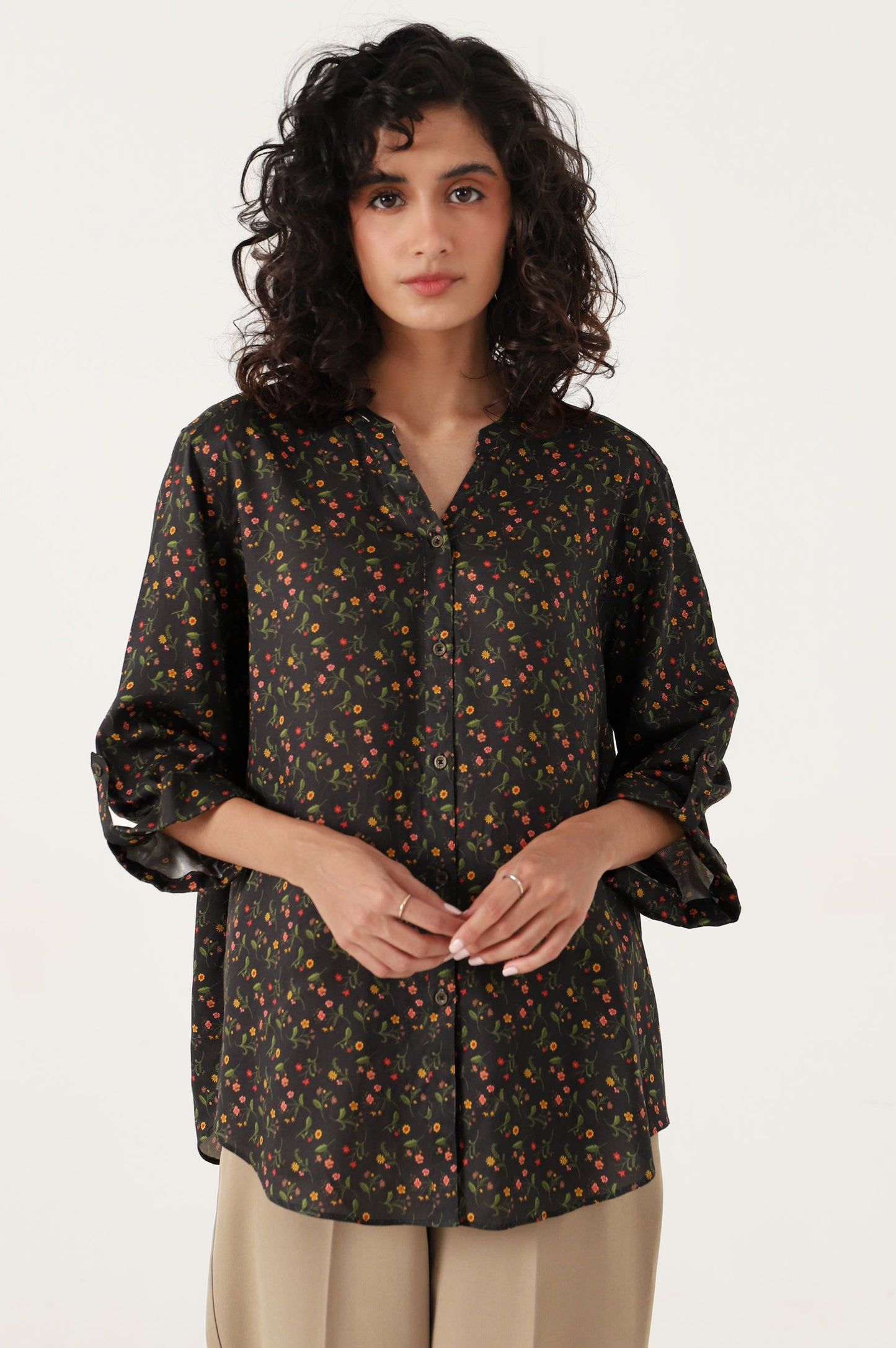 Stitched 1 Piece Tencel Printed Top