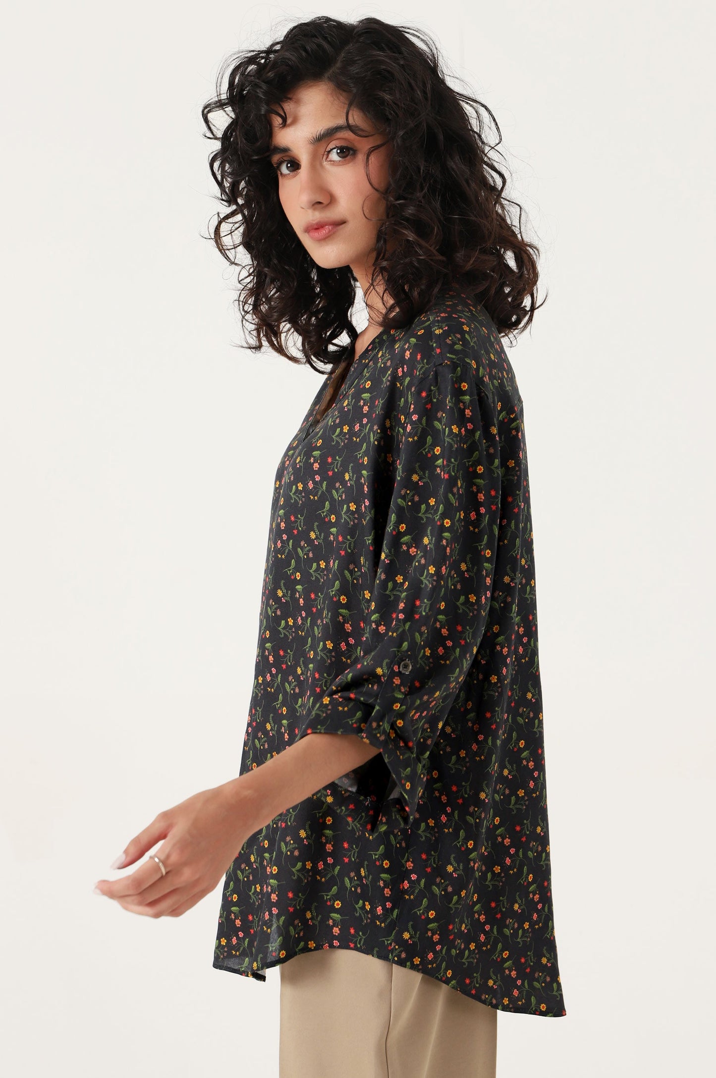 Stitched 1 Piece Tencel Printed Top