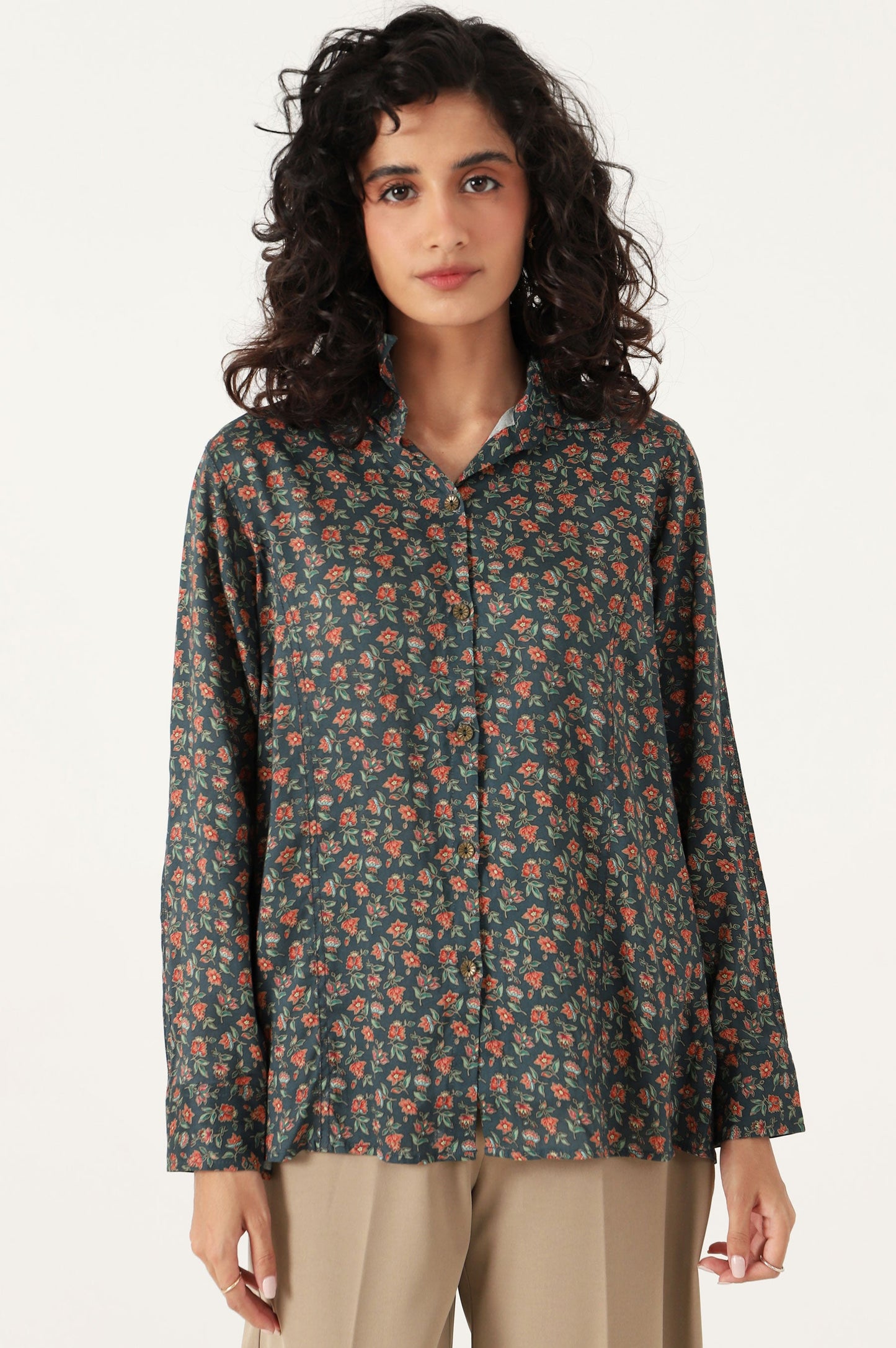 Stitched 1 Piece Tencel Printed Top