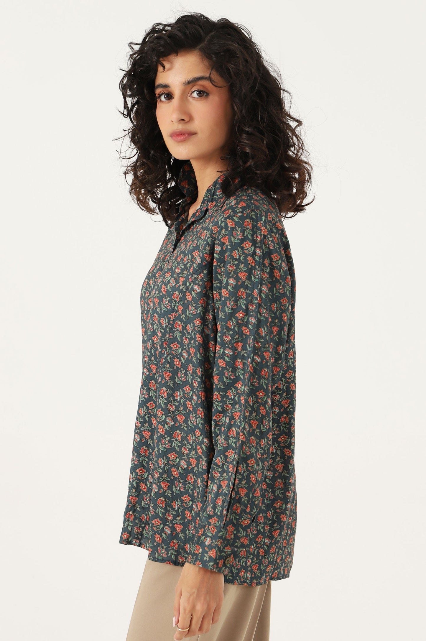 Stitched 1 Piece Tencel Printed Top