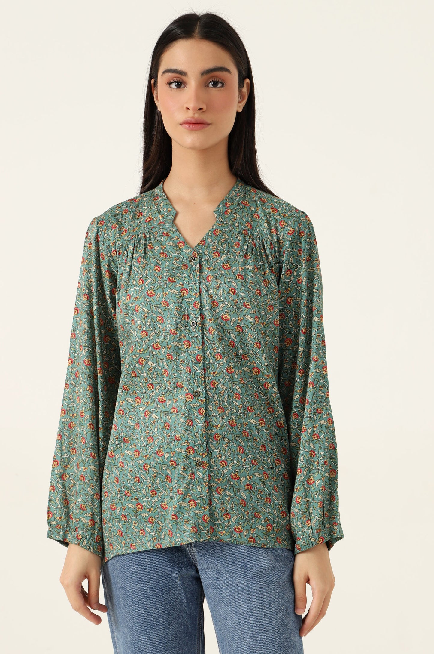Stitched 1 Piece Tencel Printed Top