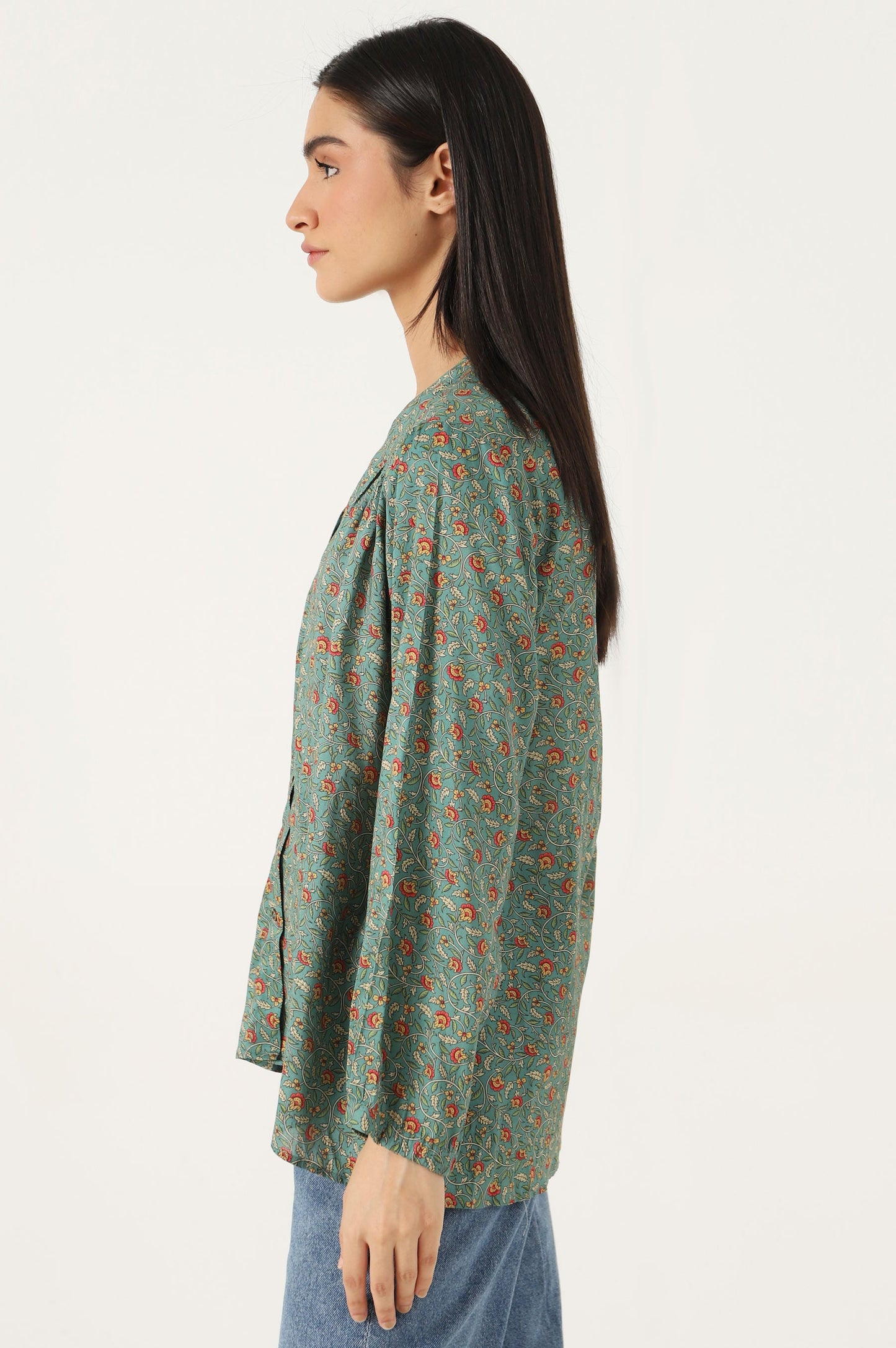 Stitched 1 Piece Tencel Printed Top