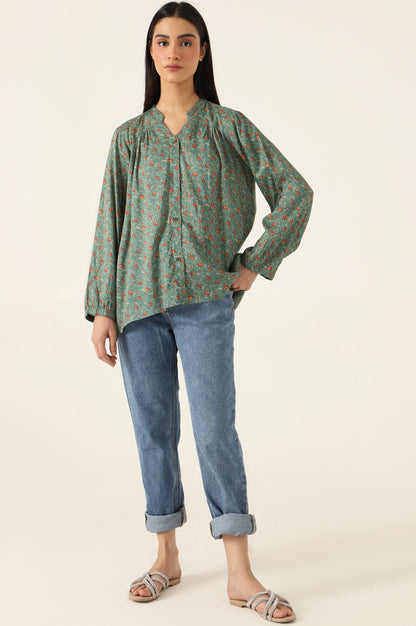 Stitched 1 Piece Tencel Printed Top