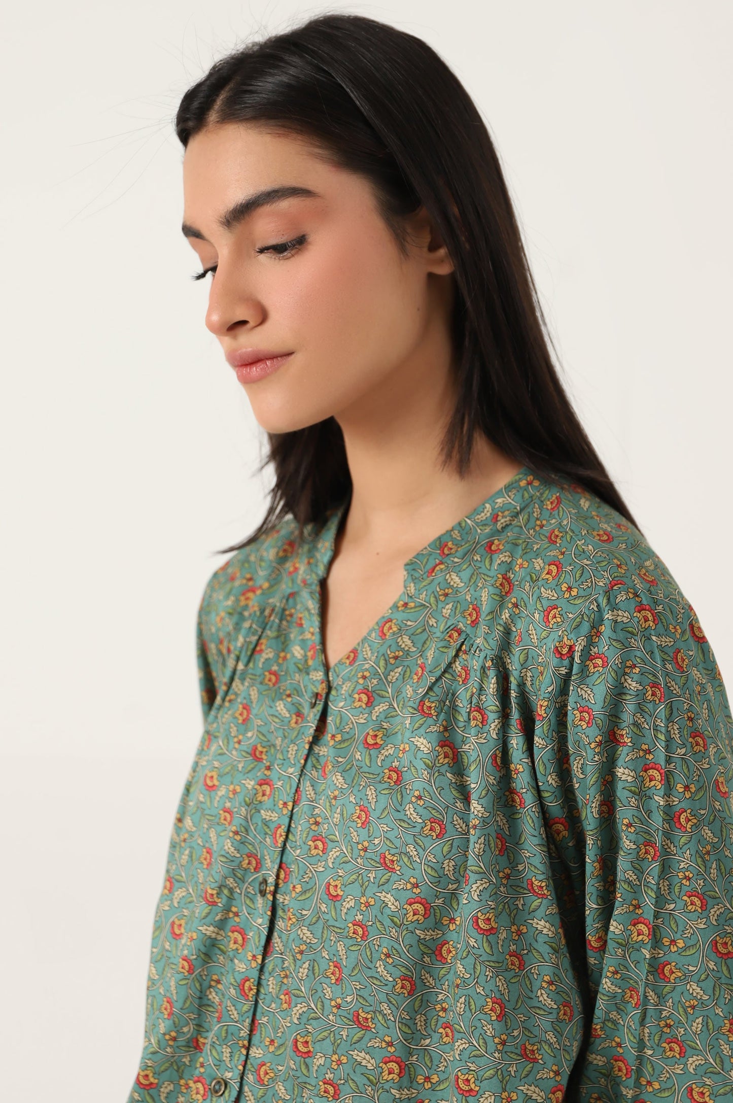 Stitched 1 Piece Tencel Printed Top