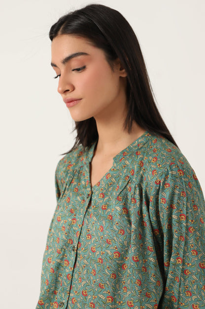 Stitched 1 Piece Tencel Printed Top