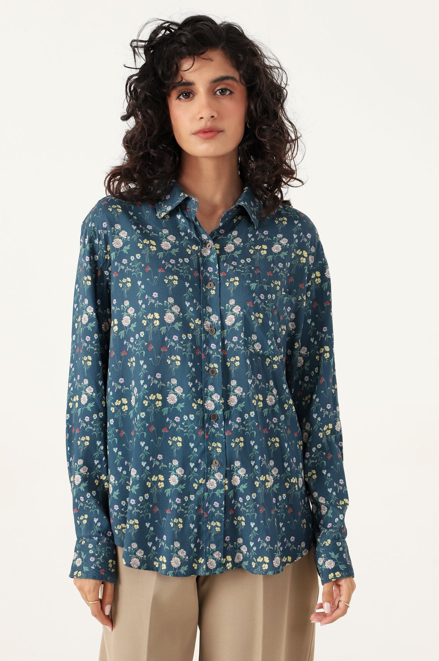 Stitched 1 Piece Tencel Printed Top