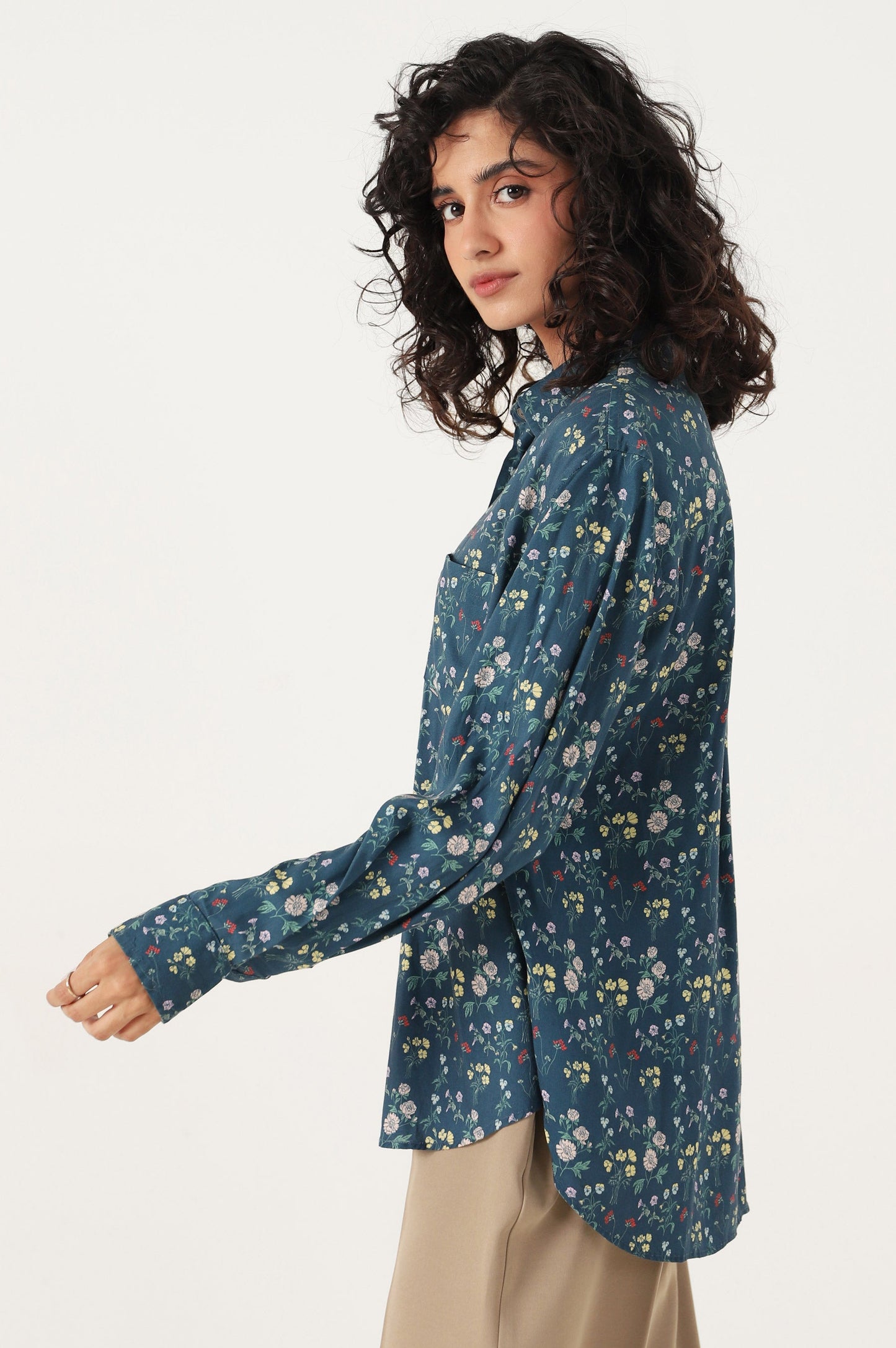 Stitched 1 Piece Tencel Printed Top