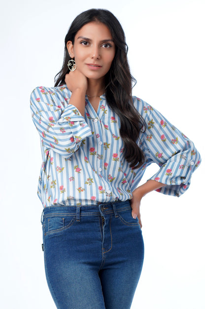 Stitched 1 Piece Western Tencel Printed Top