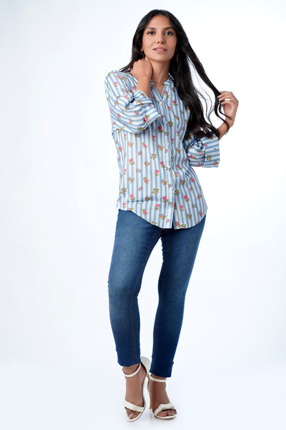 Stitched 1 Piece Western Tencel Printed Top