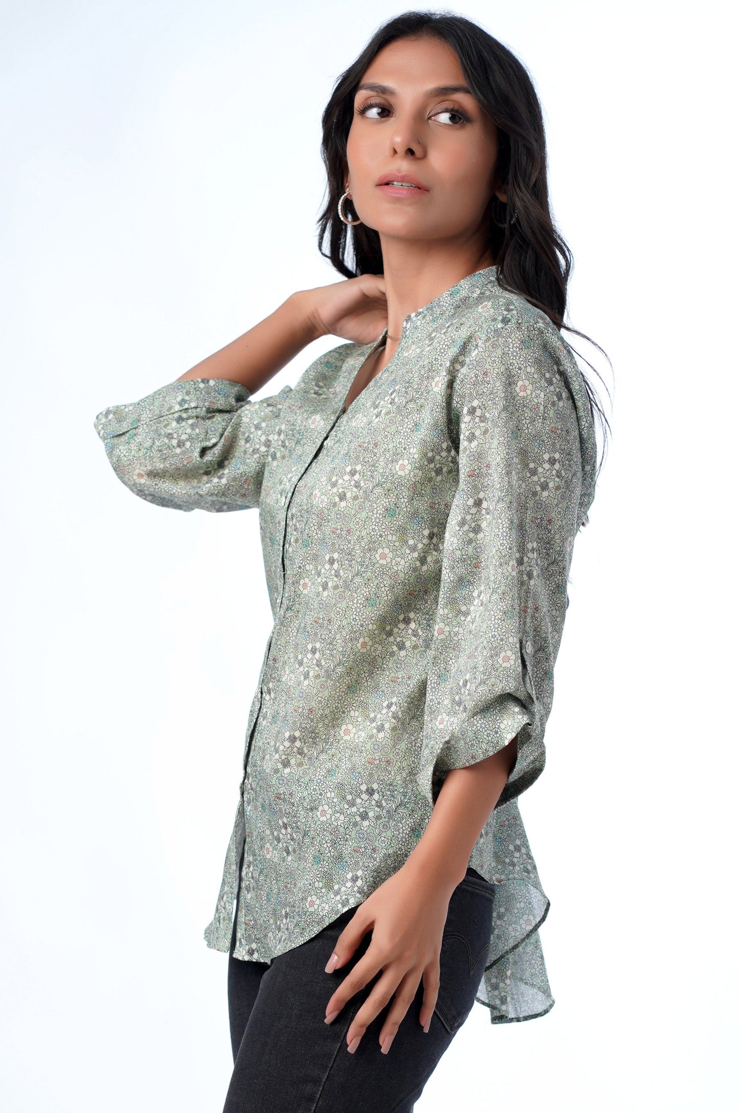 Stitched 1 Piece Western Tencel Printed Top