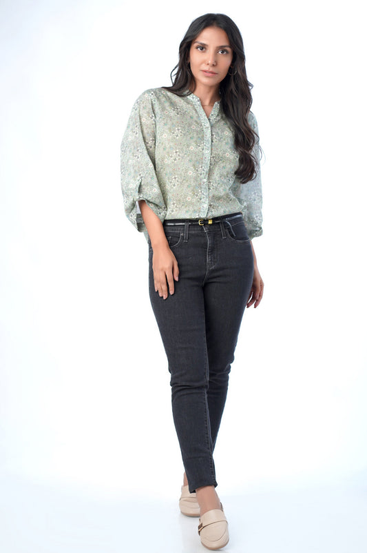 Stitched 1 Piece Western Tencel Printed Top